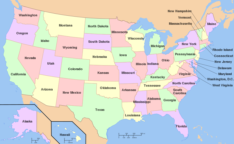 Map Of America With States