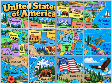 US Map Puzzle Game Preview
